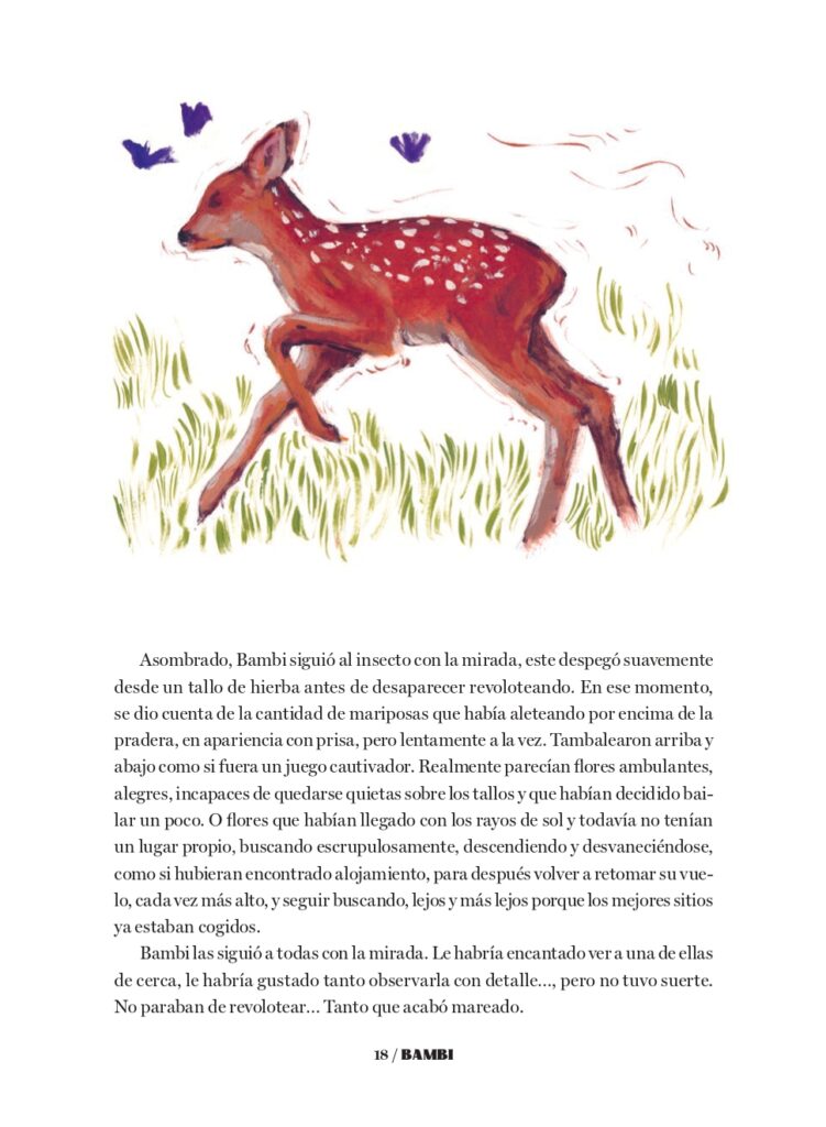 Bambi, una vida en el bosque, ilustrado por Sara Santos